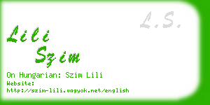 lili szim business card